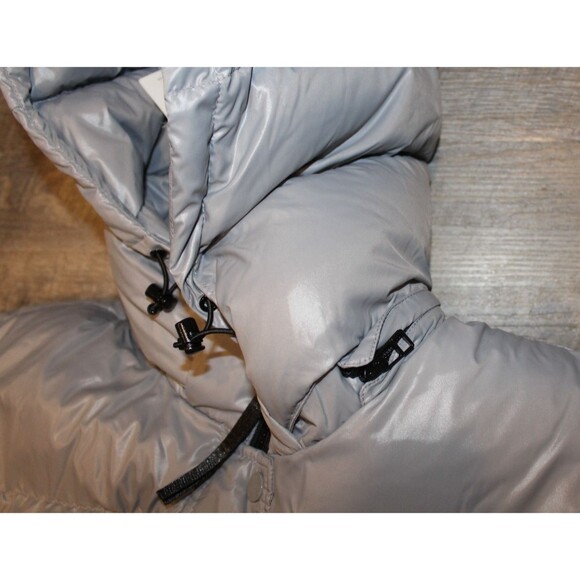 QUINCE Responsible Down Quilted Puffer Hooded Long Jacket FEATHER GRAY SZ L NWT - Picture 10 of 10